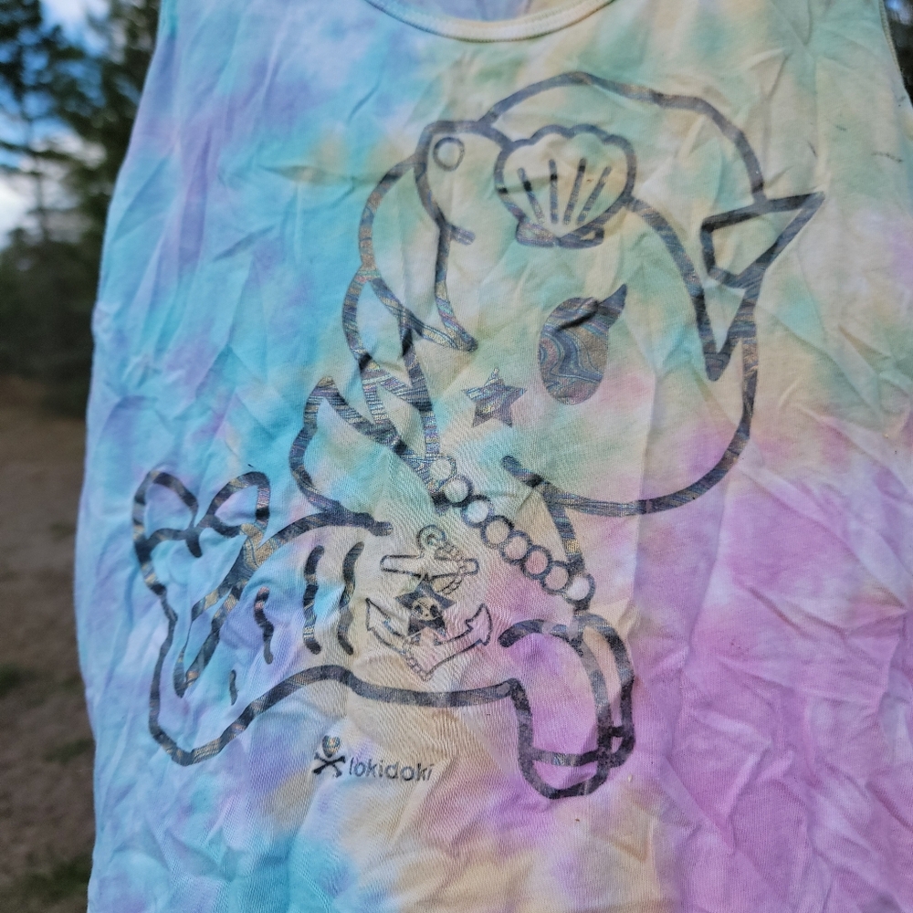 Tokidoki Mermicorno Colorful Tie-Dye Tank Top with Graphic